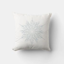 Cojín Decorativo Elegantes Navidades de copos de nieve azul hielo