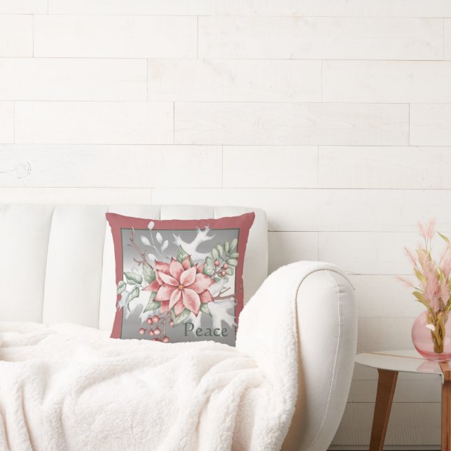 Cojín Decorativo Elegantes Navidades personalizados de poinsettia d (Sofá)