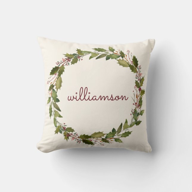 Cojín Decorativo Elegantes Navidades Personalizados escribieron Vin (Anverso)