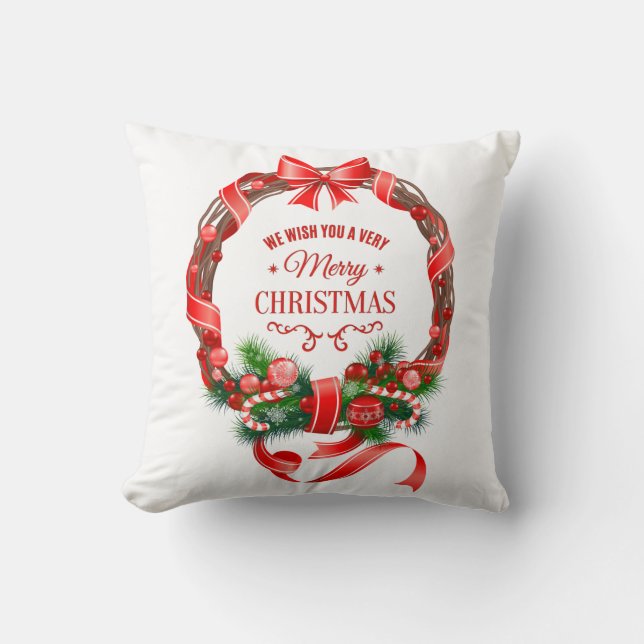 Cojín Decorativo Elegantes Navidades Wreath Pillow (Anverso)