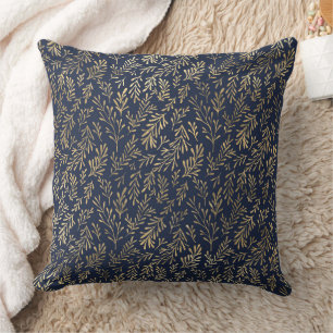 Cojín Decorativo Elegantes patrones náuticos y vintage en azul y do