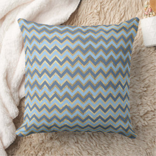 Cojín Decorativo Elegantes patrones náuticos y vintage en azul y do