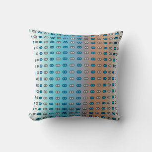 Cojín Decorativo Elegantes puntos de Polka Azul y Plata en azul y N