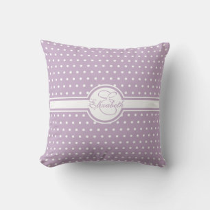 Cojín Decorativo Elegantes puntos de Polka Blanco en un monograma m
