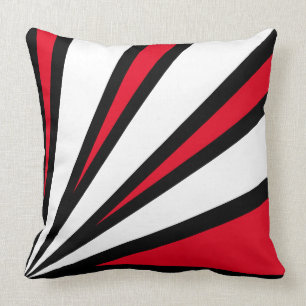 Cojín Decorativo Elegantes rayos negros rojos y blancos