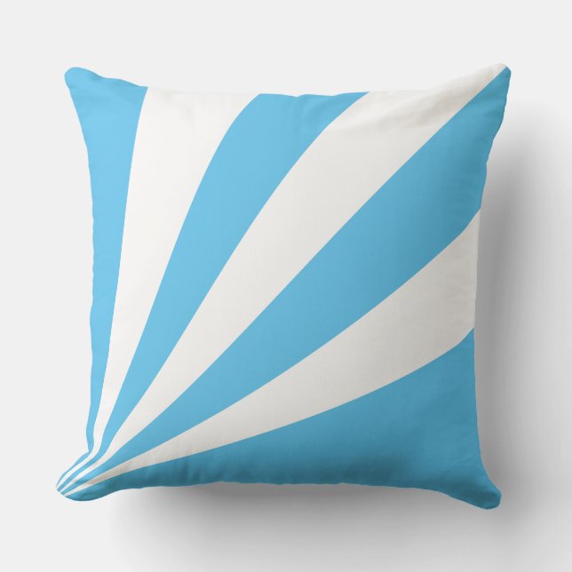 Cojín Decorativo Elegantes Rayos Turquesa y Blanco (Anverso)