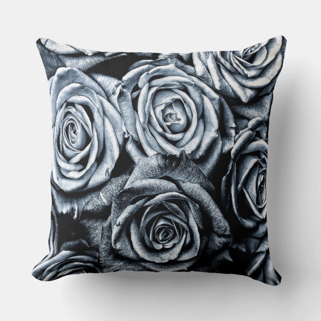 Cojín Decorativo Elegantes Rosas azules (Anverso)