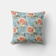 Elegantes Rosas de Peach en fondo azul