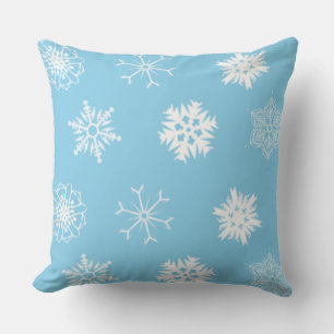 Cojín Decorativo Elegantes y Estilizadas Copos de Nieve Navidad