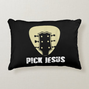 Cojín Decorativo Elegir Jesús Músico Religioso Regalo Idea Guitarra