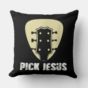 Cojín Decorativo Elegir Jesús Músico Religioso Regalo Idea Guitarra