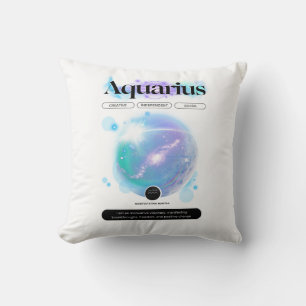 Cojín Decorativo Elemento Aire De Cita De Rótulo Zodiaco Moderno