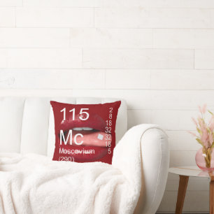 Cojín Decorativo Elemento alienígena de recorte de labios rojos 115