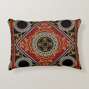 Cojín Decorativo Elemento barroco floral dorado con motivos griegos