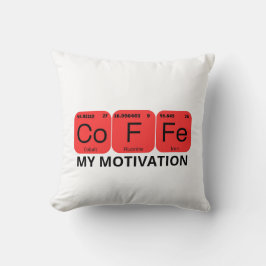 Cojín Decorativo Elemento de tabla periódica del café