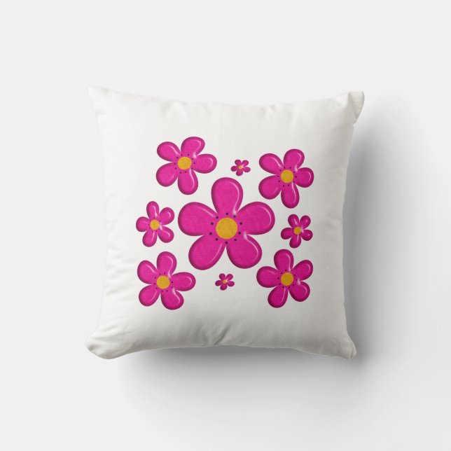 Cojín Decorativo Elemento rosado floral (Anverso)