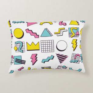 Cojín Decorativo Elementos de diseño de Pop Memphis de los años 9