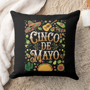 Cojín Decorativo Elementos Divertidos de Fiesta para Cinco De Mayo