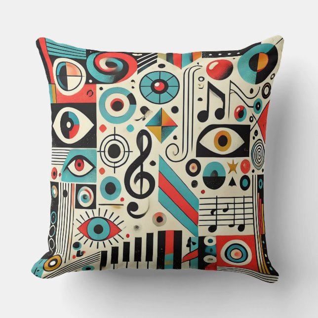 Cojín Decorativo Elementos musicales y artísticos (Anverso)