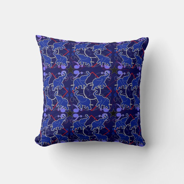 Cojín Decorativo Elephant Blue Bandana Pillow (Anverso)