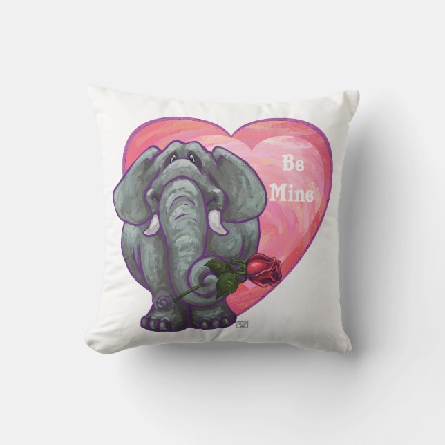 Cojín Decorativo Elephant El día de San Valentín (Anverso)