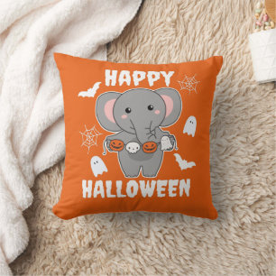 Cojín Decorativo Elephant Happy Halloween Calabaza de barba