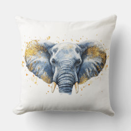 Cojín Decorativo 🐘 Éléphant Majestueux avec Paillettes Dorées ✨
