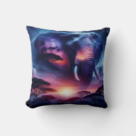 Cojín Decorativo Elephant Silhouette al atardecer