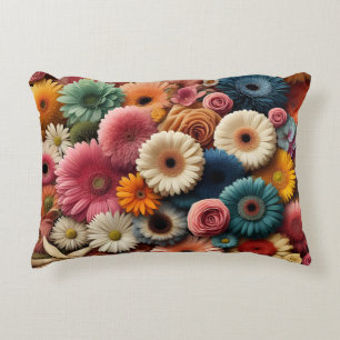 Cojín Decorativo Elevar tu espacio de color Gerbera Daisy Floral