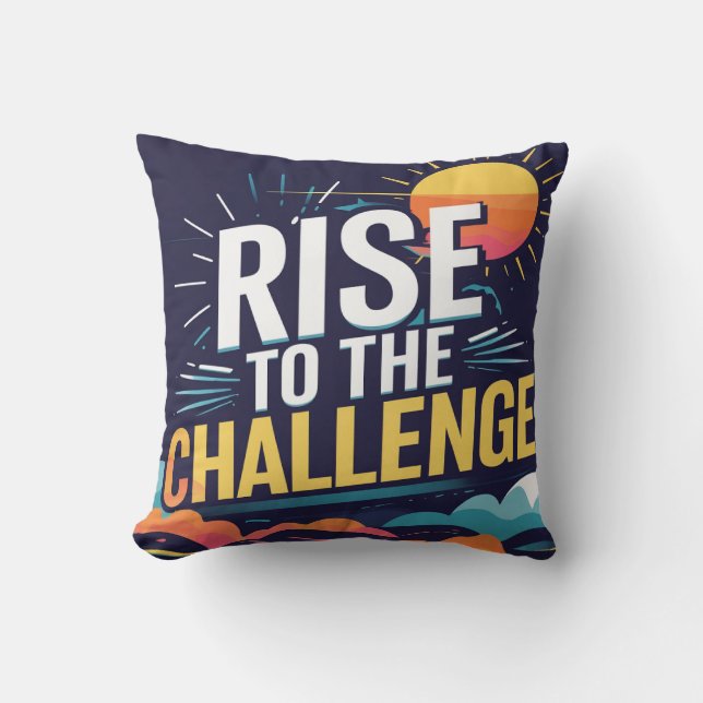 Cojín Decorativo Elevarse al desafío (Anverso)