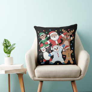 Cojín Decorativo Elfo de Santa bailando y amigos
