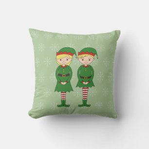 Cojín Decorativo Elfos de Navidad illusima Copos de Nieve Verde
