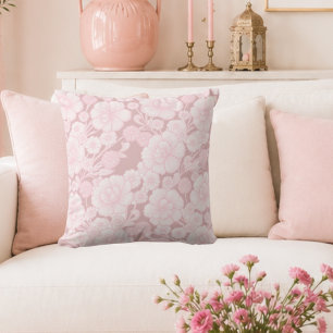 Cojín Decorativo Elia 🌸 Rosa Suave Floral Barroco