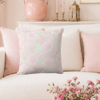 Cojín Decorativo Elia 🌸 Rosa Suave Floral Barroco