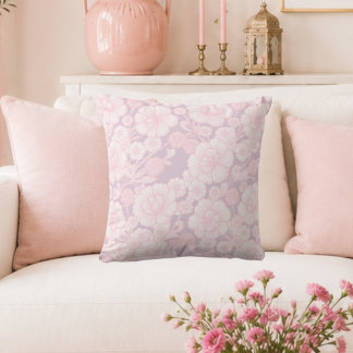 Cojín Decorativo Elia 🌸 Rosa Suave Floral Barroco