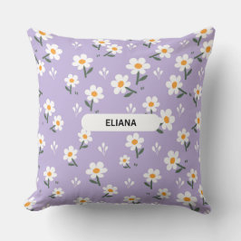 Cojín Decorativo Eliana Patrón Floral de Margaritas Personalizado