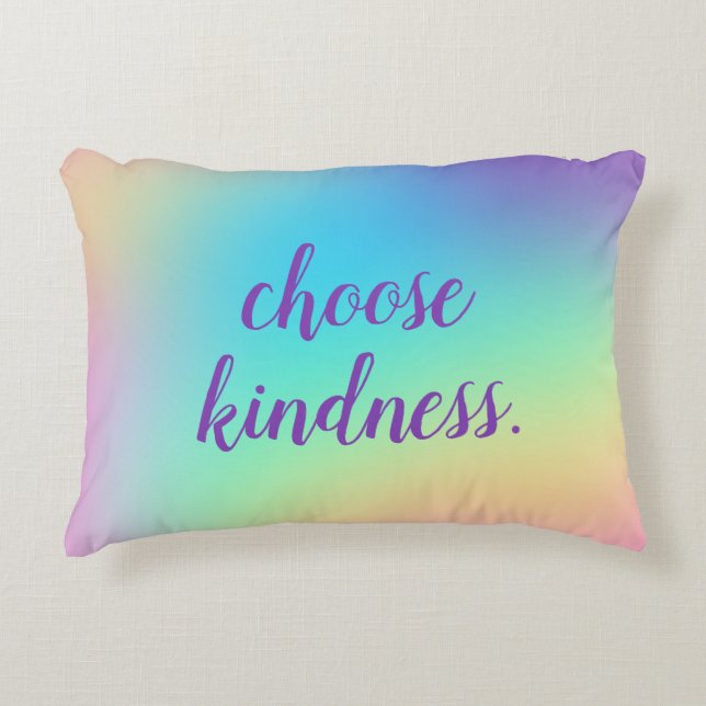 Cojín Decorativo "Elige Amabilidad". Gradiente pastoral facial (Anverso)