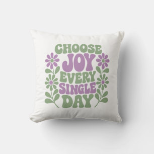 Cojín Decorativo Elige la alegría todos los días Salvia Lavanda 
