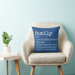 Cojín Decorativo Elija el pilar de la familia de definición azul de