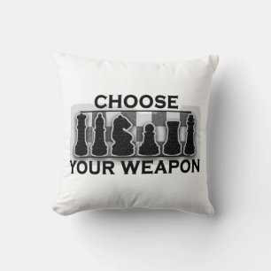 Cojín Decorativo Elija su ajedrez de arma