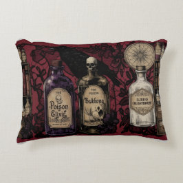 Cojín Decorativo Elíxires Curiosos y Almohadón Largo de Cuervo