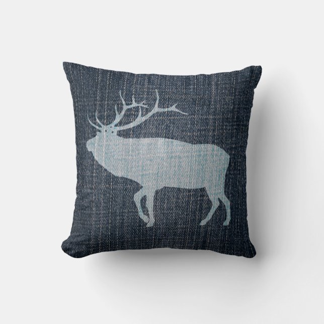 Cojín Decorativo Elk on Denim (Anverso)