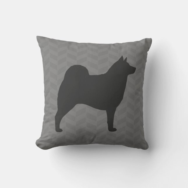 Cojín Decorativo Elkhound Silhouette noruego (Anverso)