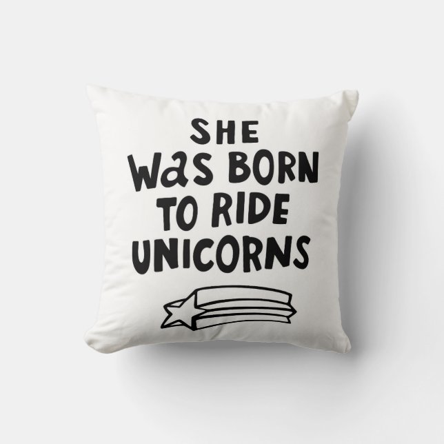 Cojín Decorativo Ella nació montar unicornios (Anverso)