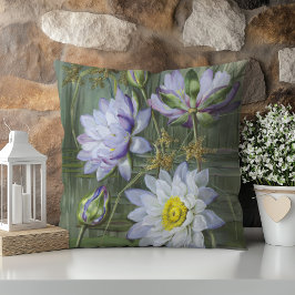 Cojín Decorativo Ellis Rowan Blue Water Lily Vintage Flowers