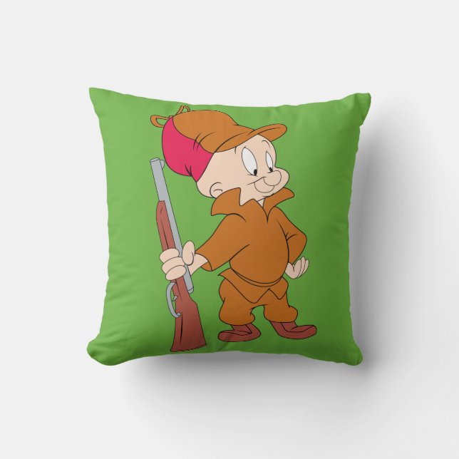 Cojín Decorativo ELMER FUDD™ | Con Arma (Anverso)