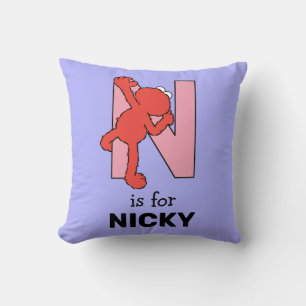 Cojín Decorativo Elmo Alfabeto   N Rosa