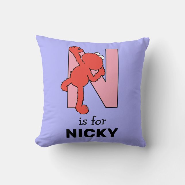 Cojín Decorativo Elmo Alphabet | N Rosa (Anverso)