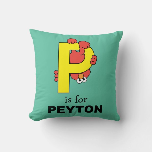 Cojín Decorativo Elmo Alphabet | P Amarillo (Anverso)