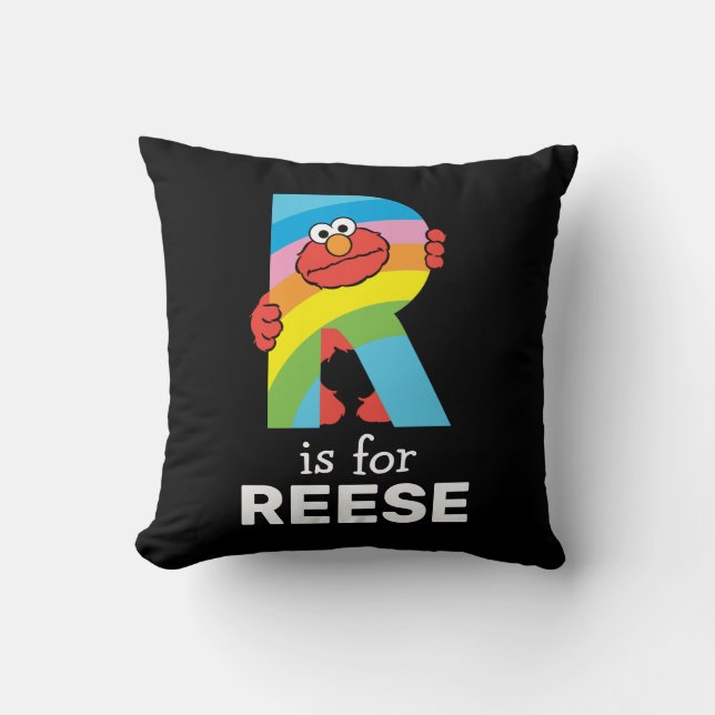 Cojín Decorativo Elmo Alphabet | R Arcoiris (Anverso)